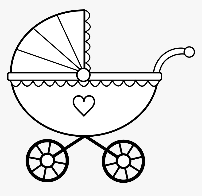 Baby Carriage Line Art - Baby Carriage Clipart, HD Png Download