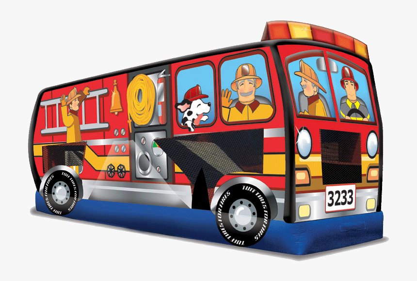 Fire Truck Combo - Fire Truck Bounce House, HD Png Download