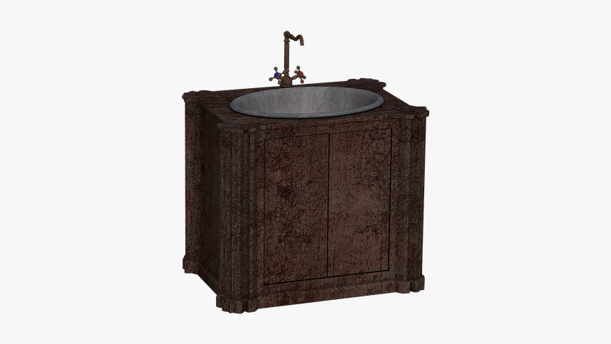 Bathroom Sink, Cabinet, Faucet, Digital Art, Isolated - Old Sink Png, Transparent Png