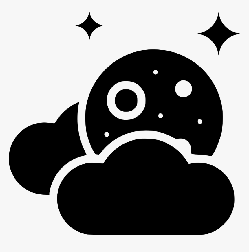 Forecast Clouds Moon Night - Moon And Clouds Icon Png, Transparent Png