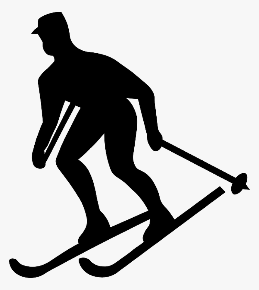 Transparent Kayak Png - Skier Silhouette, Png Download