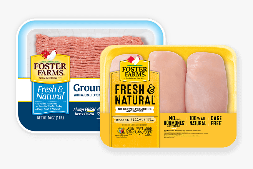 Fresh And Natural Chicken Breast And Ground Turkey - Foster Farms Chicken Thighs, HD Png Download