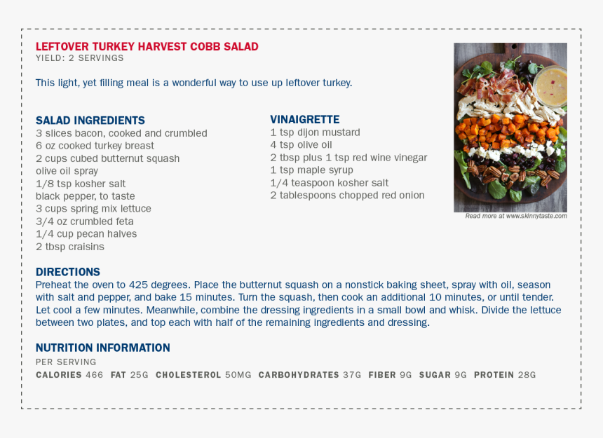 Leftover Turkey Harvest Cobb Salad Final - Dish, HD Png Download