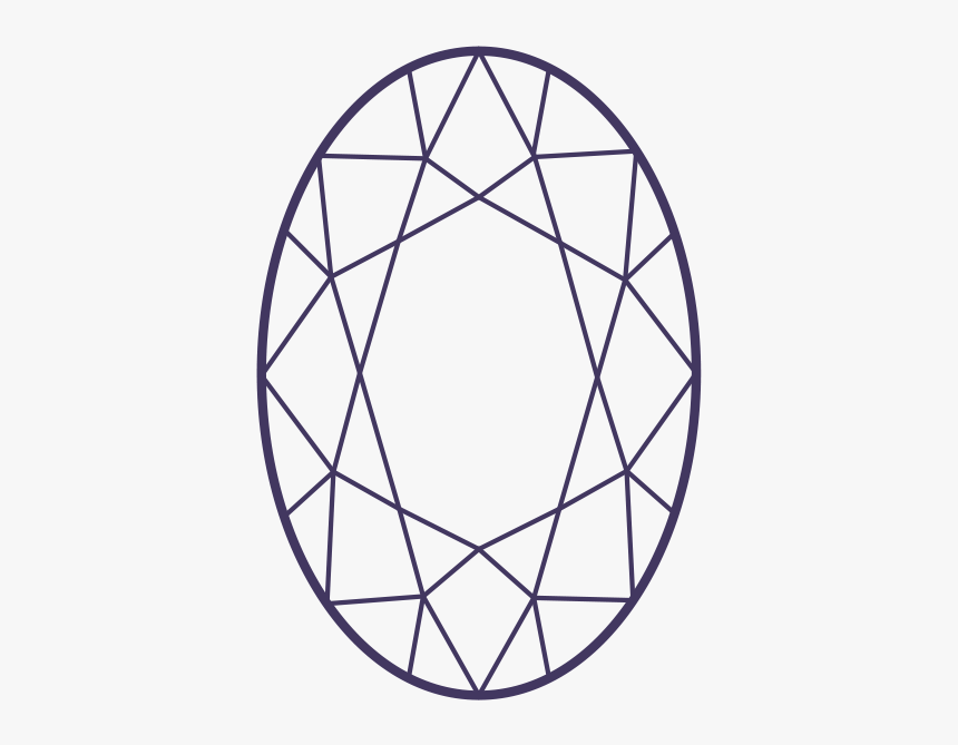 Heart Shaped Drawing At - Oval Diamond Drawing, HD Png Download