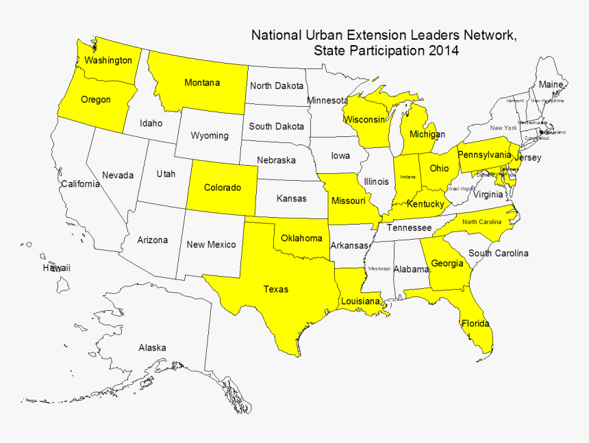 An Outline Map Of The States Of The United State Of - Map, HD Png Download