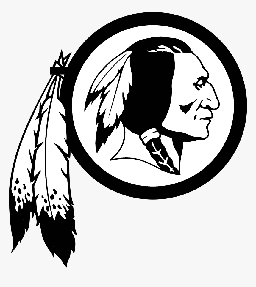 Redskins Outline Images Reverse Search - Black And White Washington Redskins Logo, HD Png Download