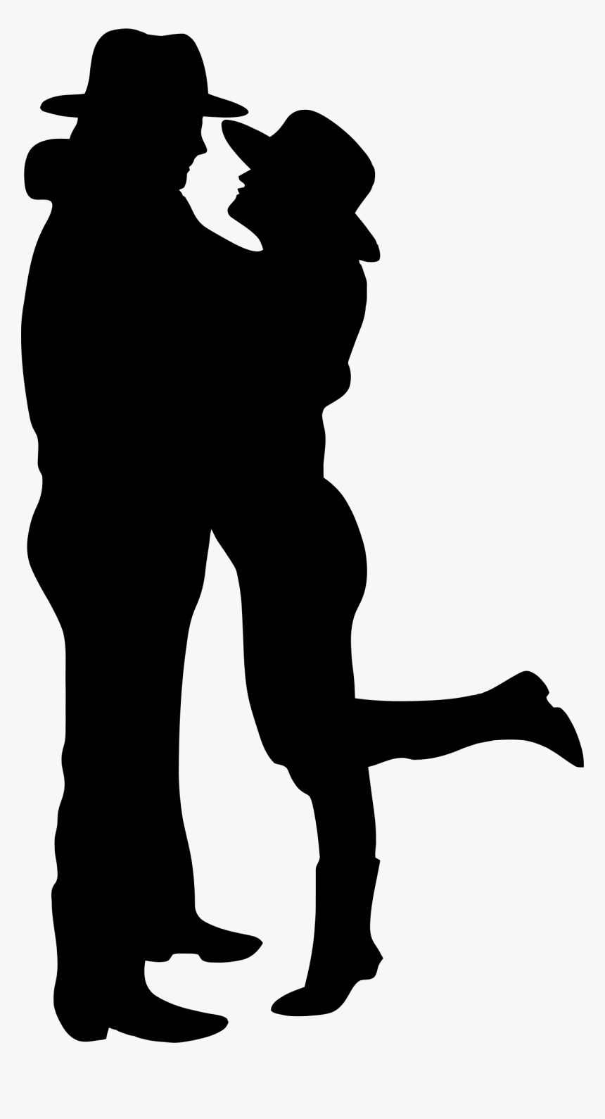 Romantic Couple Silhouette Clip Arts - Cowboy And Girl Silhouette, HD Png Download