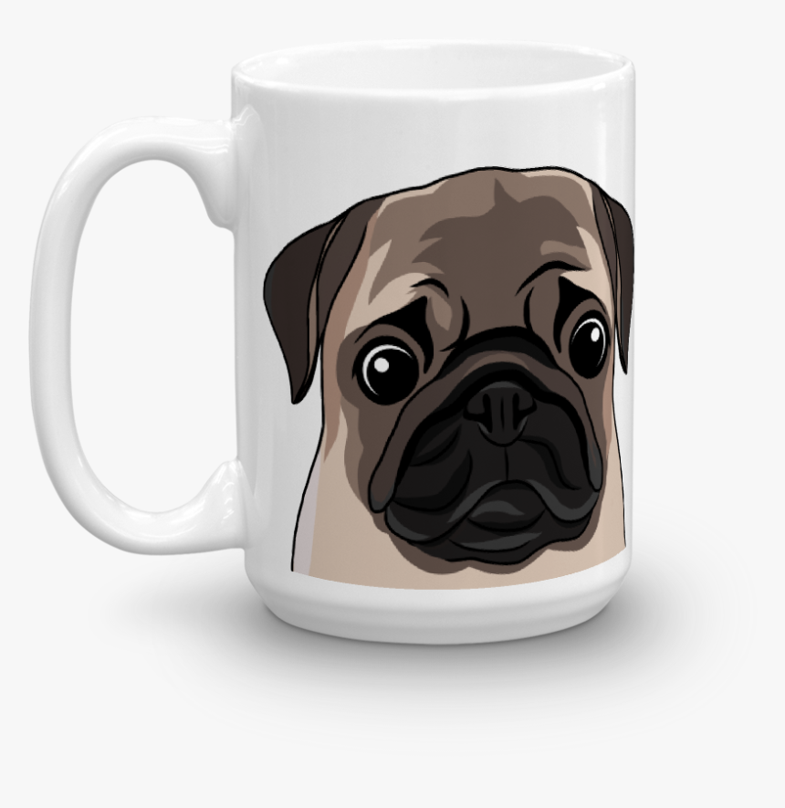 Pug Face Coffee Mug - Pug, HD Png Download