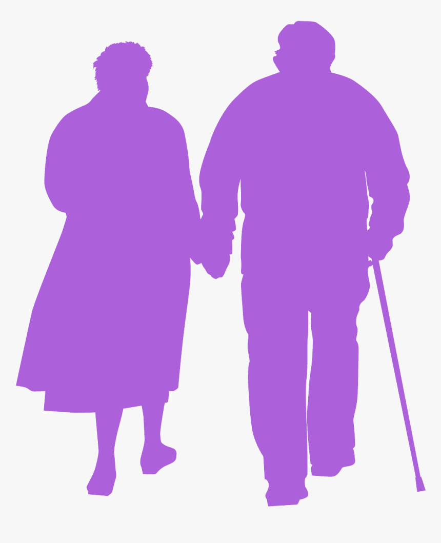 Old Couple Silhouette, HD Png Download