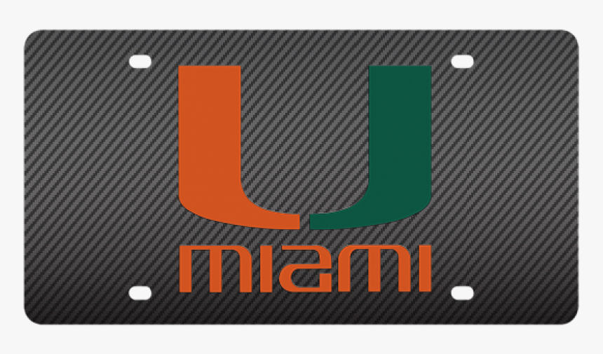University Of Miami Hurricanes Carbon Fiber License - Emblem, HD Png Download