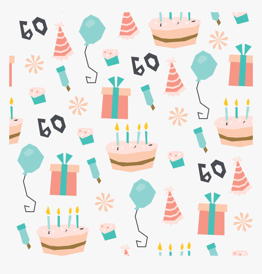 Birthday Cake Party Pattern - Cake Celebration Birthday Pattern, HD Png Download