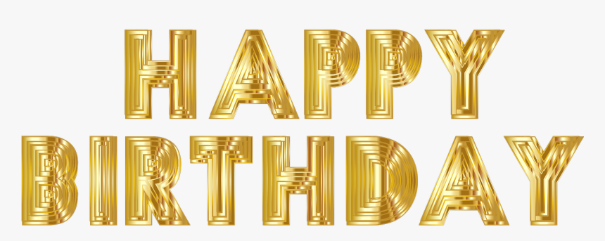 Gold Happy Birthday Transparent, HD Png Download