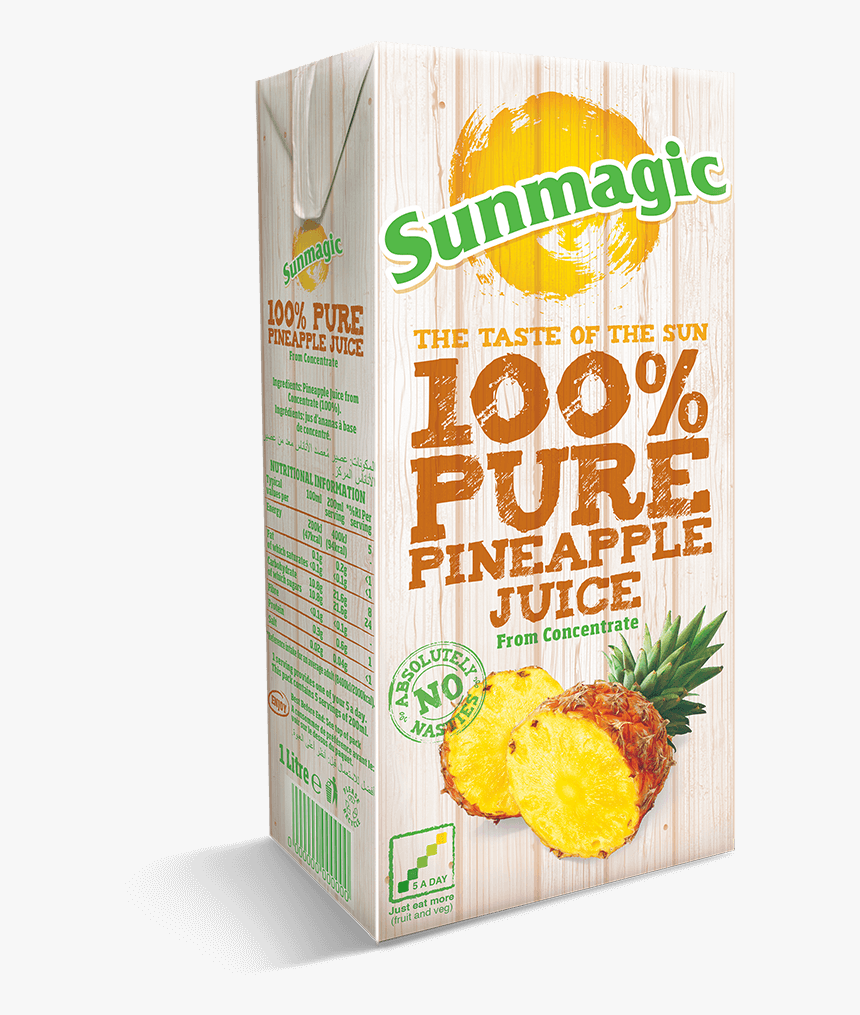 Sunmagic 1l Pure Pineapple Juice Recap - Snack, HD Png Download
