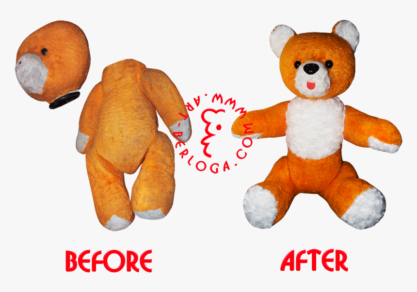 Restoration Toy Yellow Teddy Bear - Teddy Bear Restoration Before And After, HD Png Download
