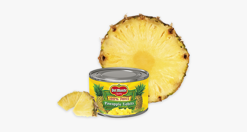Pineapple Tidbits In 100% Juice - Del Monte Crushed Pineapple In 100% Juice, HD Png Download