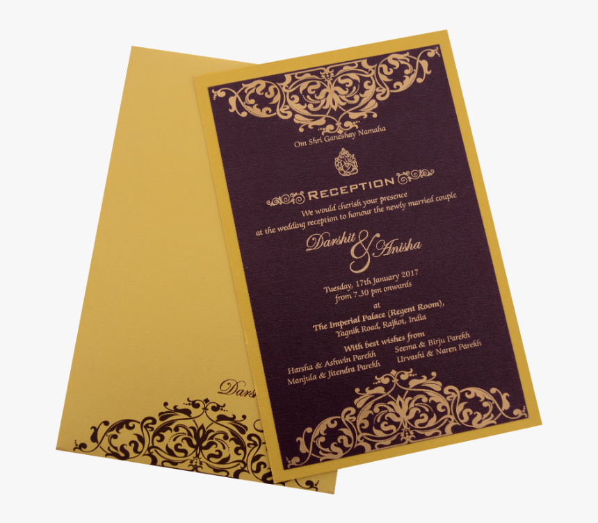 Wedding Card For Anisha, HD Png Download