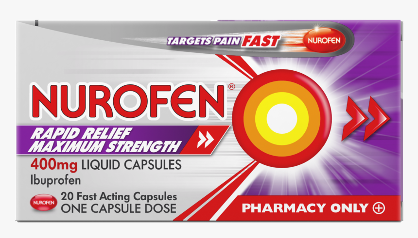 Nurofen Rapid Relief Maximum Strength Liquid Capsules - Nurofen 400mg, HD Png Download