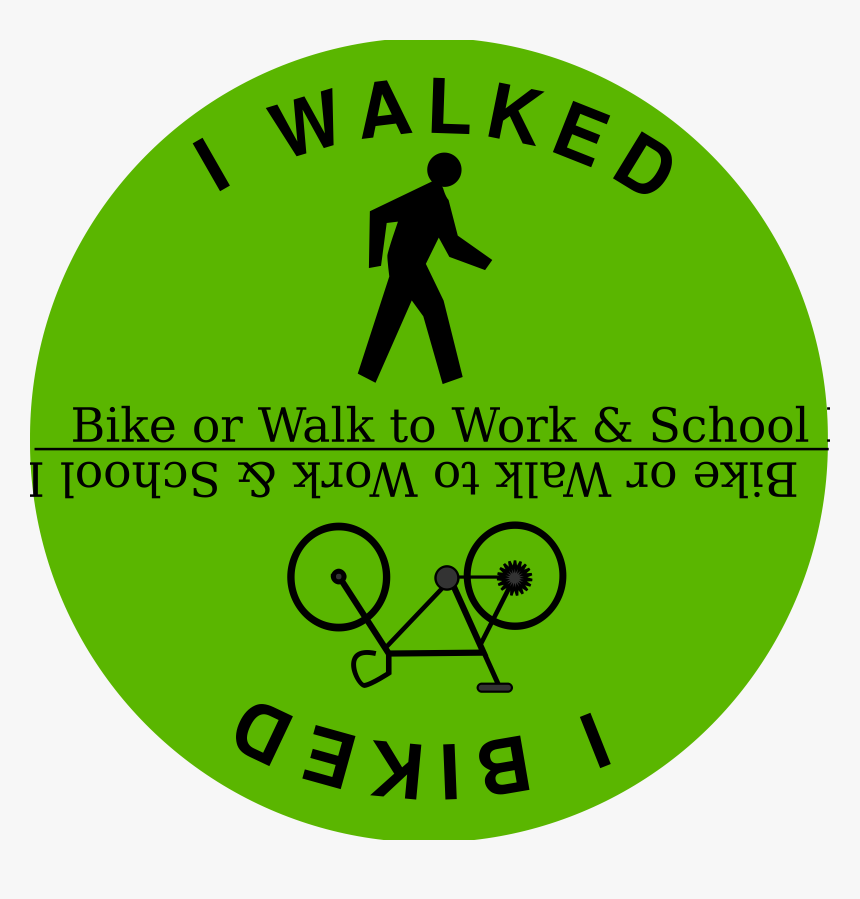 Transparent People Walk Png - Walk And Bike To School Clipart, Png Download