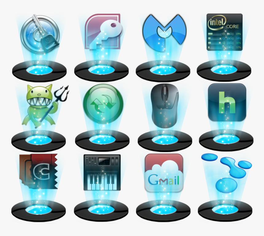 Holographic Icon Pack - Hologram Icon Pack, HD Png Download