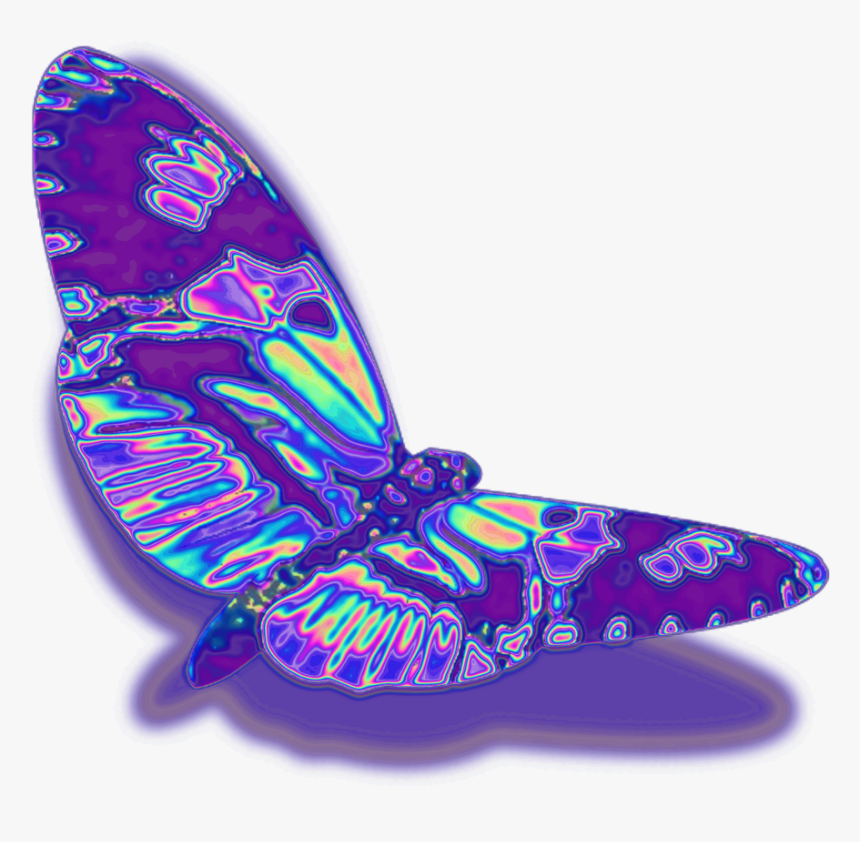Glitch , Vaporwave , Holographic , Hologram , Freetoedi - Transparent Holographic Butterfly, HD Png Download