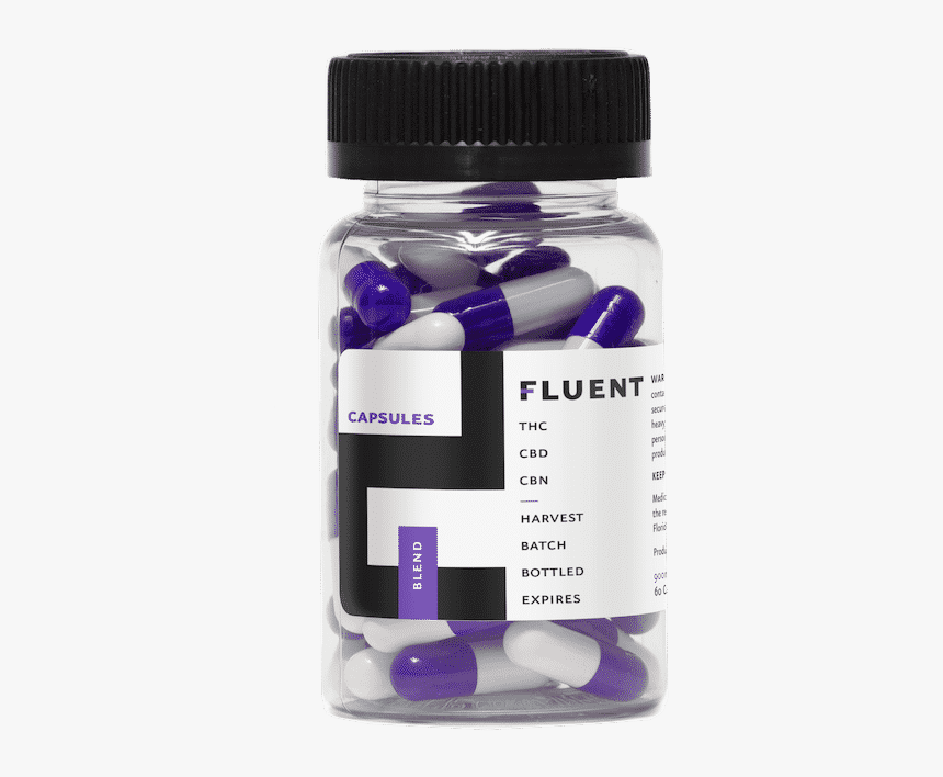 Fluent Cbd Thc Blend Capsules - Fluent Cbd Product, HD Png Download