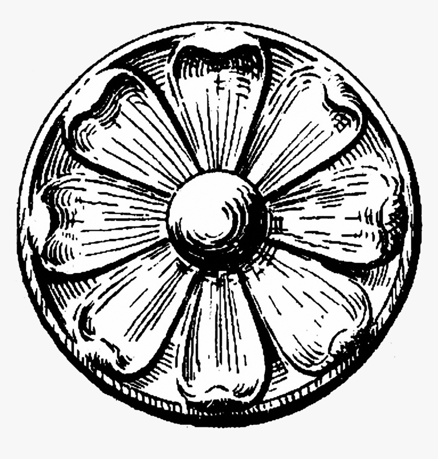 Architectural Flower Png Transparency - Round Vintage Design, Transparent Png