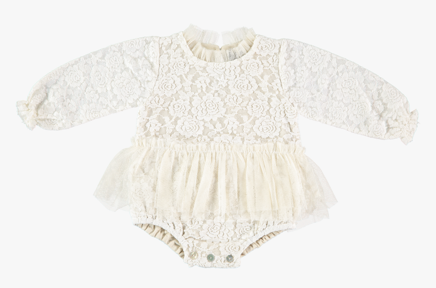 Tocoto Vintage White Vintage Lace Body With Tulle Skirt, HD Png Download