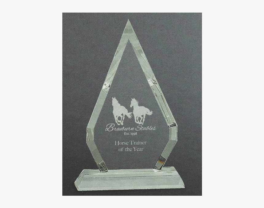 Laser Engraved Glass Pyramid Trophy - Trophy, HD Png Download