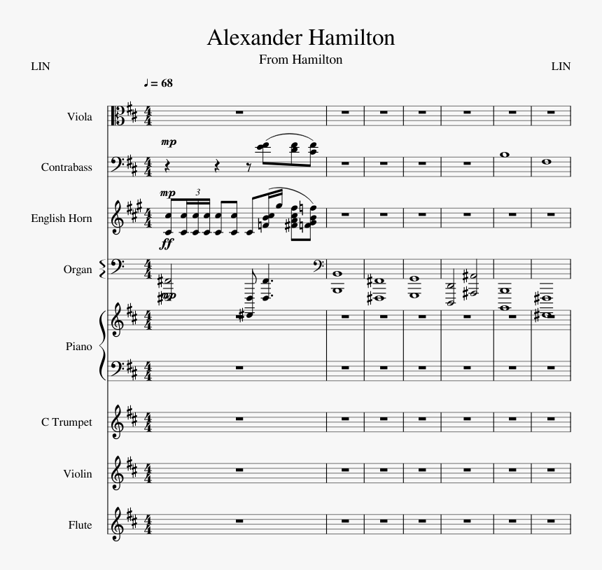 3554186 Alexander Hamilton - Backyardigans Viola Music Sheet, HD Png Download