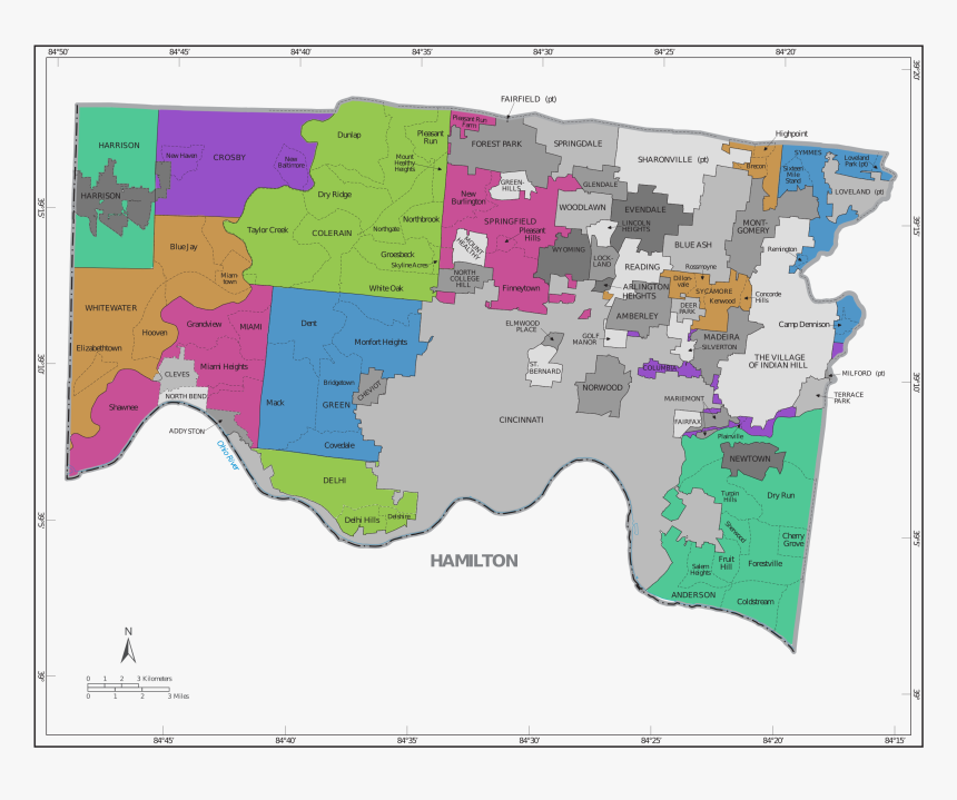 Municipalities In Hamilton County, Ohio - Cities In Hamilton County Ohio, HD Png Download