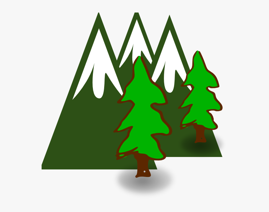 Trees And Mountains Clipart, HD Png Download