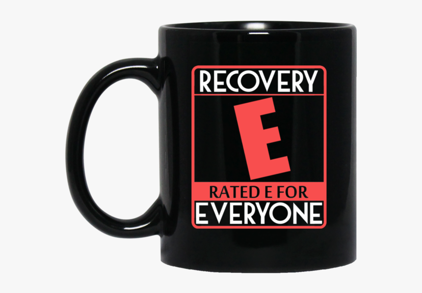 Recovery Rated E For Everyone 11oz / 15oz Black Mugs - Deadpool Drink Coffee Chibi, HD Png Download