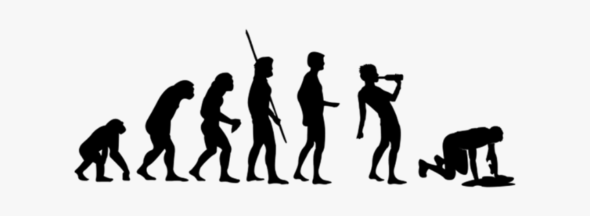 Evolution Drinking - Drinking Beer Silhouette Png, Transparent Png