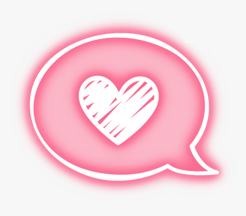 #neon #bubble #speechmarm #heart #scribble #pinkneon, HD Png Download