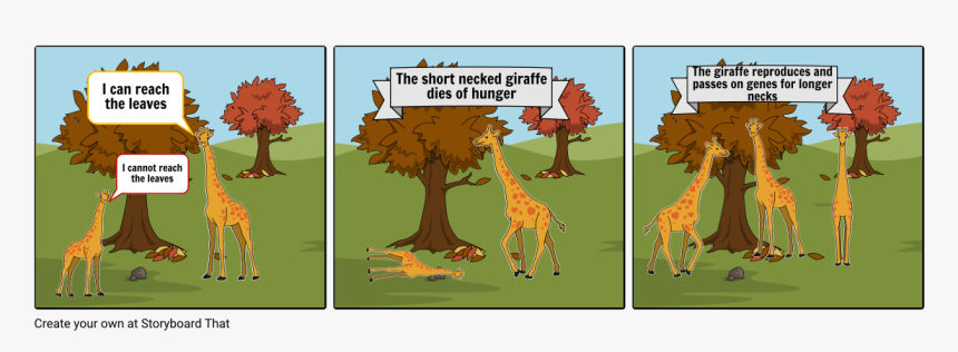 Evolution Of Giraffes Neck Cartoon, HD Png Download