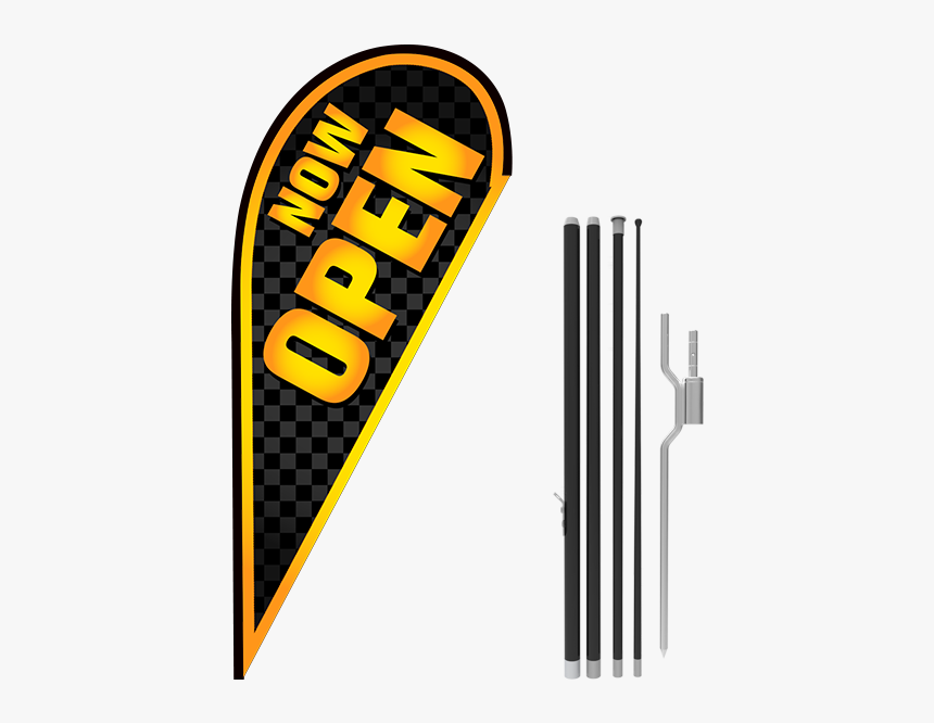 11ft Now Open Stock Teardrop Flag With Ground Stake - Orange, HD Png Download