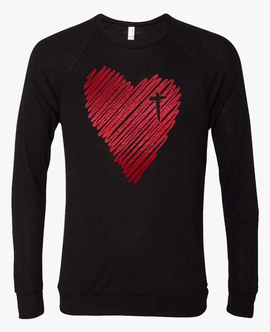 Scribble Heart Long Sleeve Tee - Long-sleeved T-shirt, HD Png Download