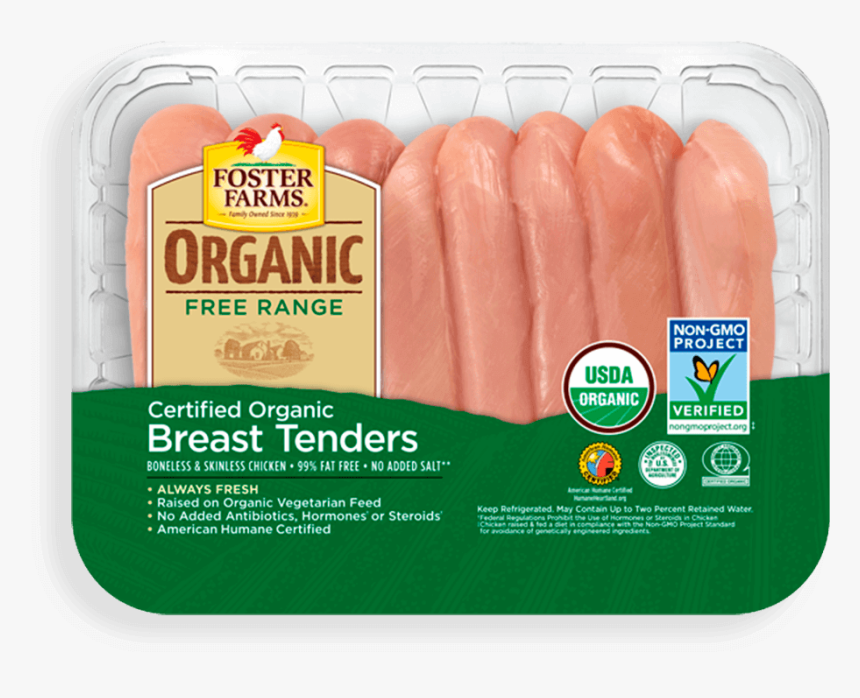 Organic Breast Tenders - Foster Farms Chicken Tenders, HD Png Download