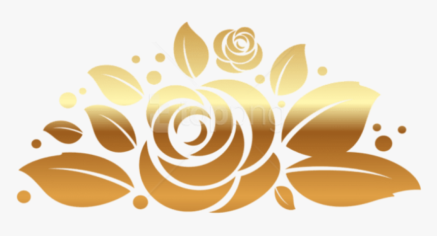 Free Png Download Gold Rose Decorpicture Clipart Png - Gold Flower Vector Png, Transparent Png