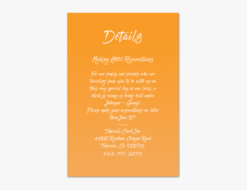 Sweet Sensation Wedding Invitation Enclosure Card 
								data-caption - Calligraphy, HD Png Download