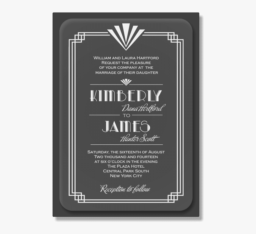 Clear Acrylic Invitation - Art Deco Invitation, HD Png Download