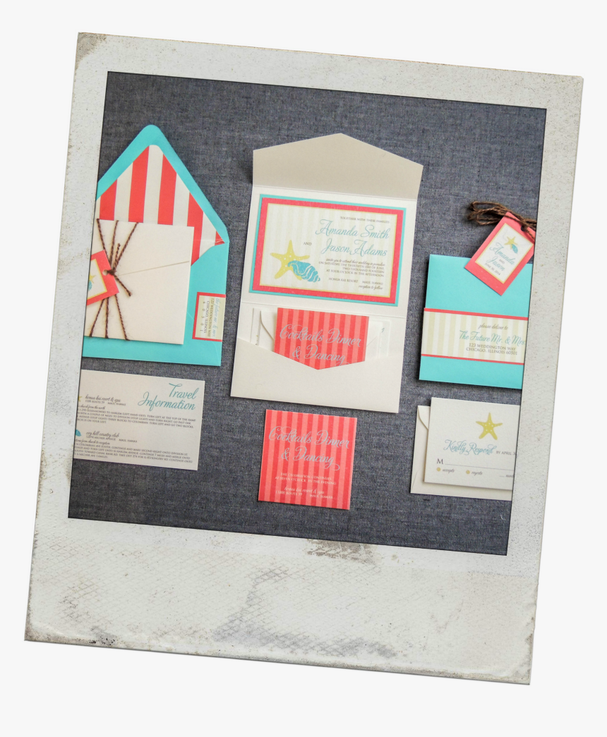 Beach Wedding Invitations By A Chicago Wedding Invitation - Picture Frame, HD Png Download