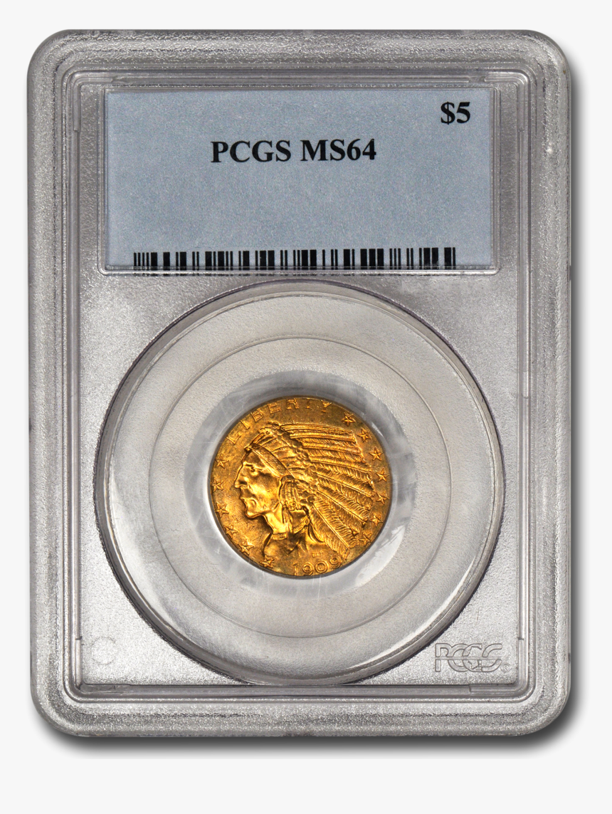 Picture Of $5 Indian Head Gold Coins Ms - Ms 64 Coin, HD Png Download