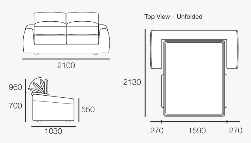 View All Configurations - Studio Couch, HD Png Download