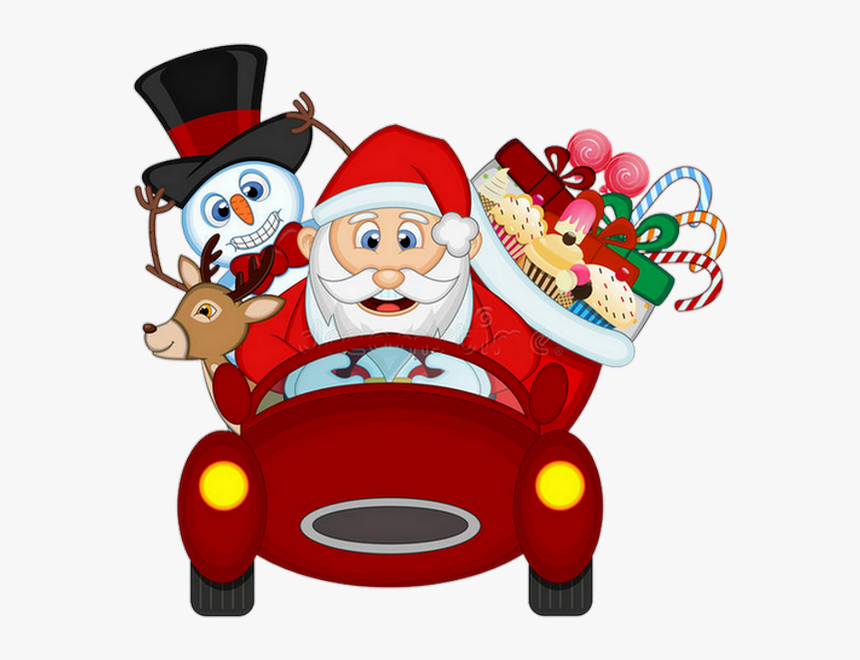 Père Noël Png, Tube - Santa Claus Driving Car, Transparent Png