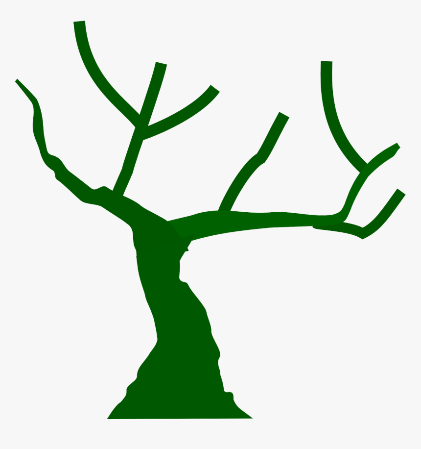 Branch Trunk Tree Wood Twig - Green Tree Trunk Clipart, HD Png Download