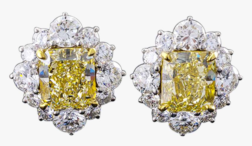 Fancy Light Yellow Diamond Earrings,, HD Png Download