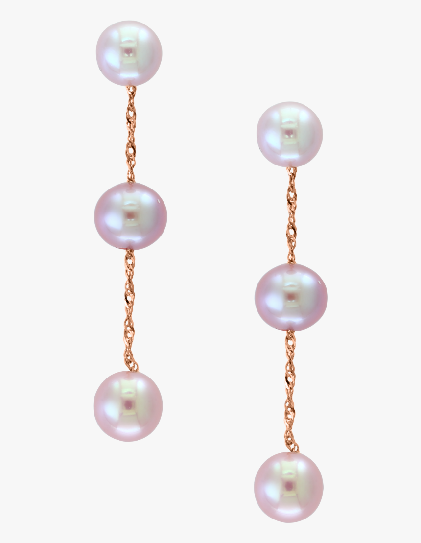 Pink Cultured Freshwater Pearl Triple Drop Earrings - Earrings, HD Png Download