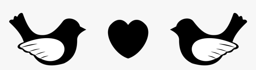 Love, Birds, Animals, Flying, Hearts, Romance, Couple - Love Love Bird Silhouette, HD Png Download