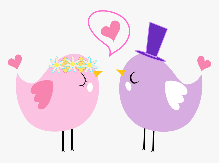 Pink,water Bird,organ - Love Bird Clipart Png, Transparent Png